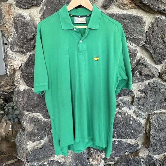 Slazenger Mens Large Green Augusta National Golf Shop Masters Polo‎ Shirt L - Picture 1 of 11